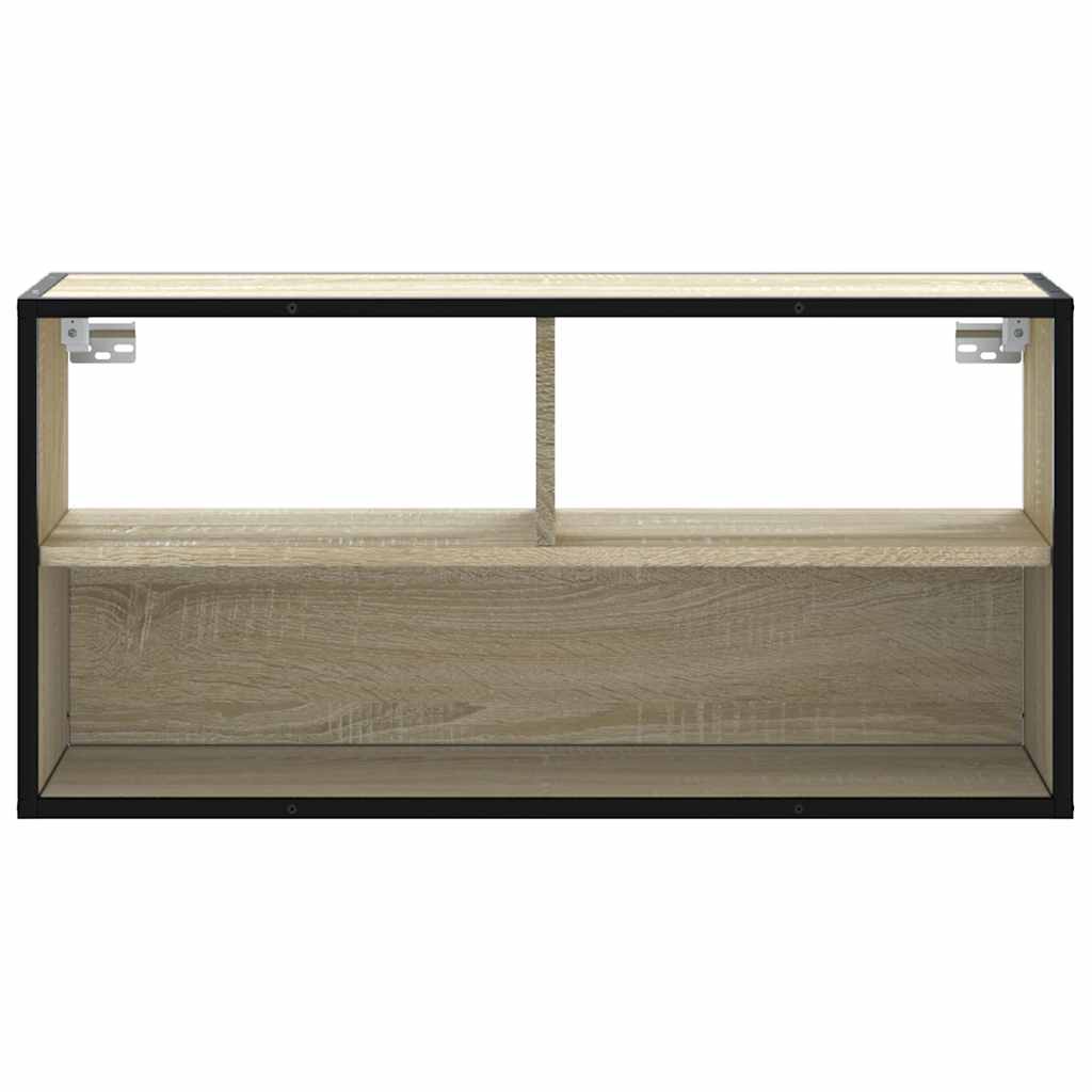 tv-bord 80x31x39,5 cm konstrueret træ og metal sonoma-eg