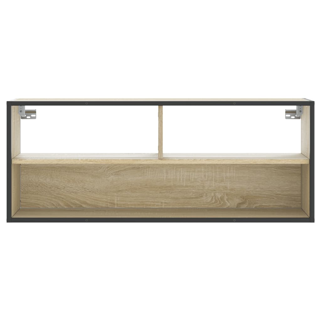 tv-bord 100x31x39,5 cm konstrueret træ og metal sonoma-eg