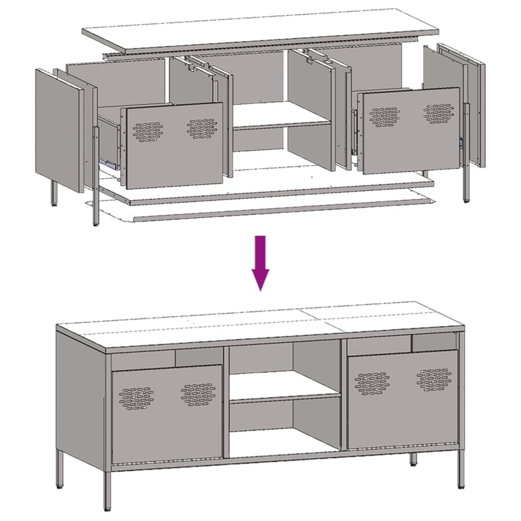 tv-bord 101,5x39x43,5 cm koldvalset stål sort