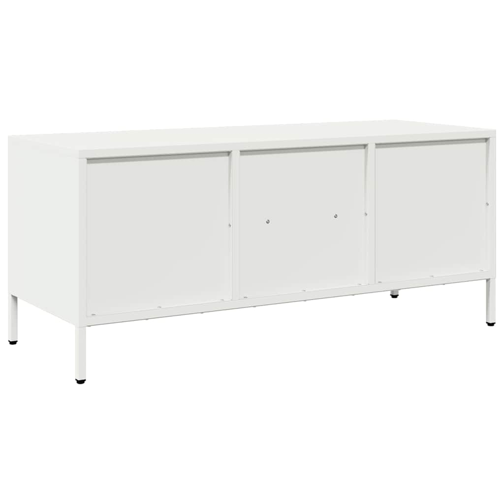 tv-bord 101,5x39x43,5 cm koldvalset stål hvid