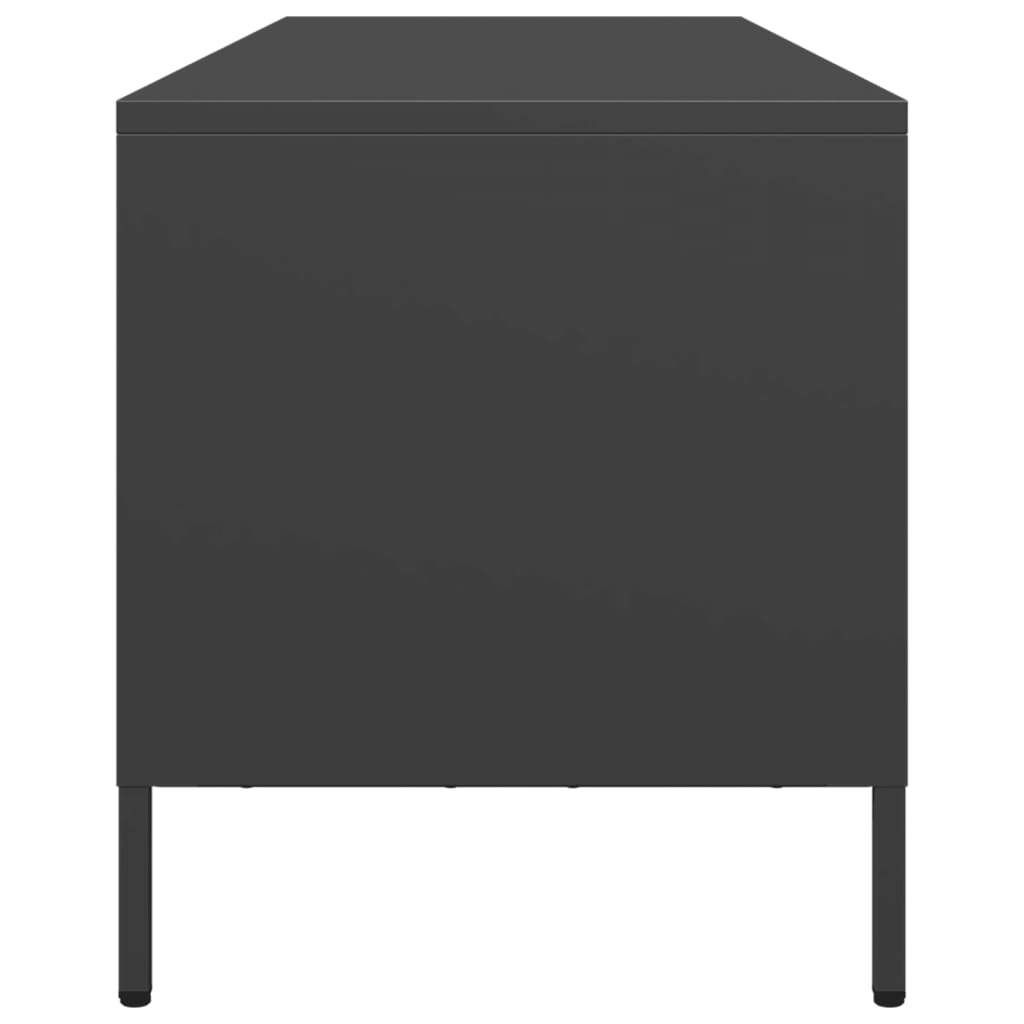 tv-bord 135x39x43,5 cm koldvalset stål sort