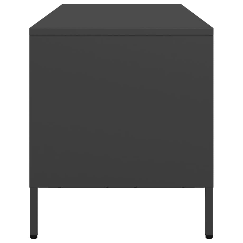 tv-bord 68x39x43,5 cm koldvalset stål sort