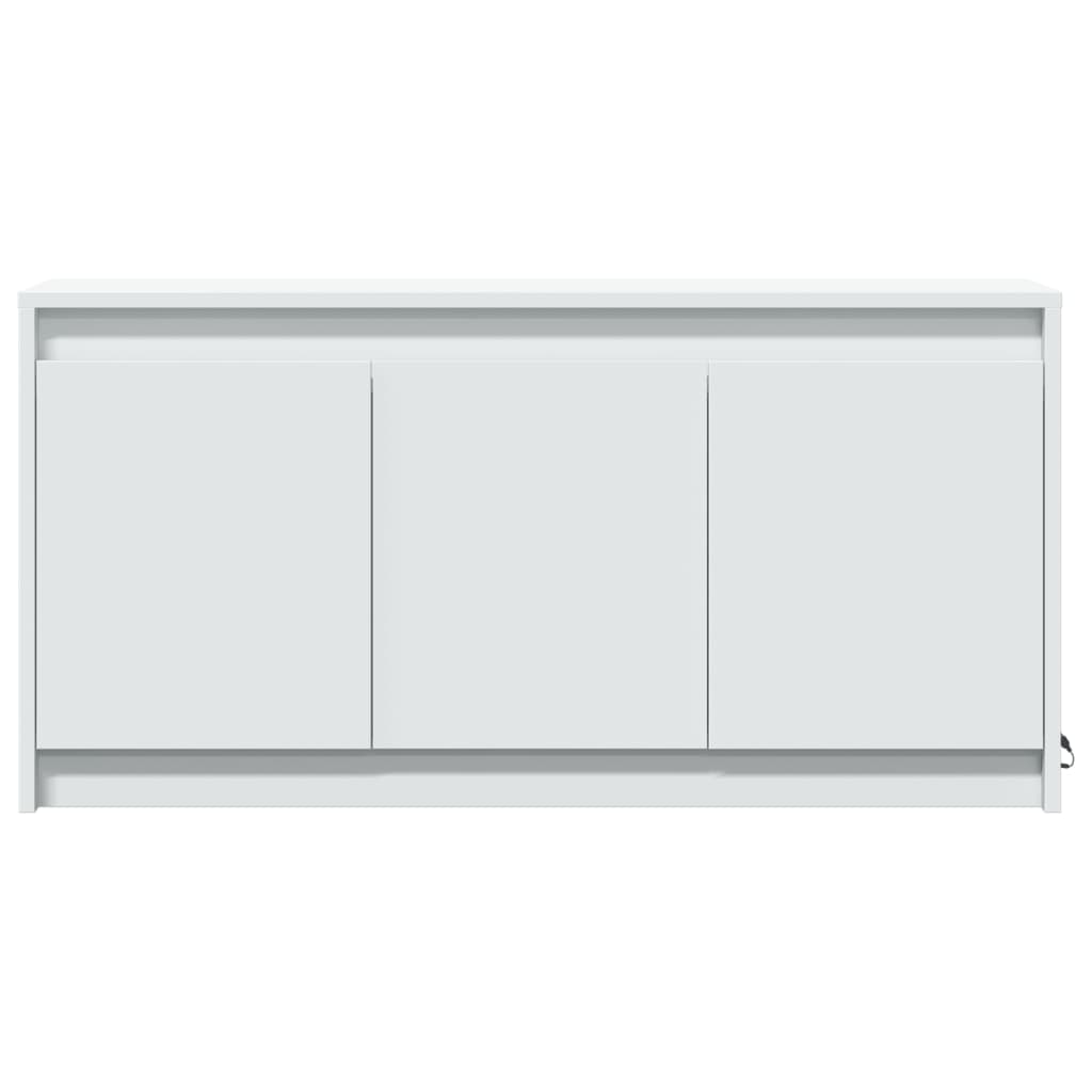 tv-bord med LED-lys 100x34x50 cm konstrueret træ hvid