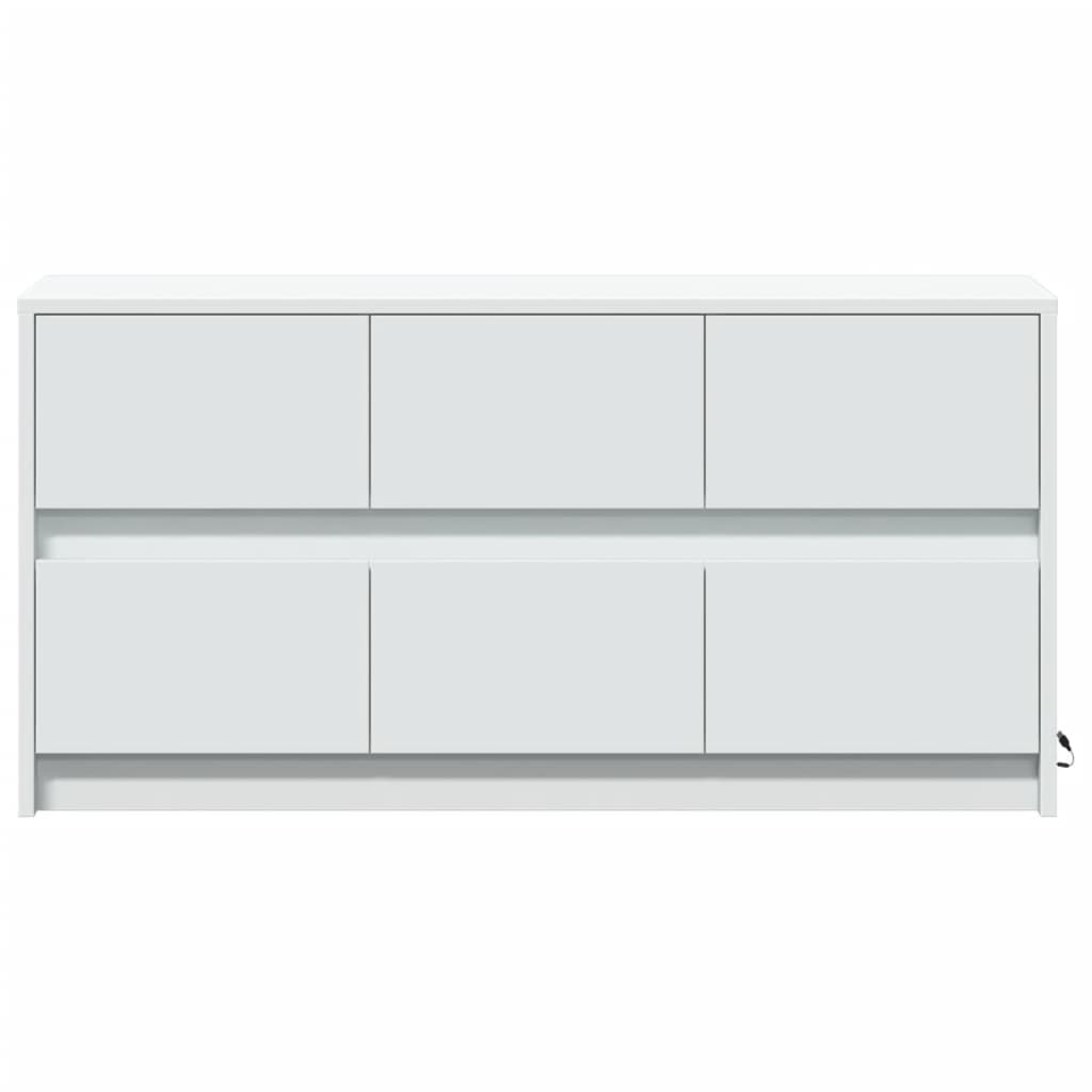 tv-bord med LED-lys 100x34x50 cm konstrueret træ hvid