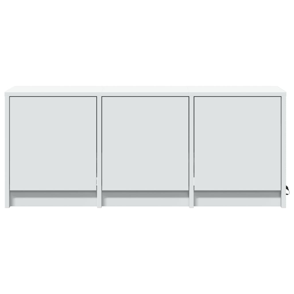 tv-bord med LED-lys 97x34x40 cm konstrueret træ hvid