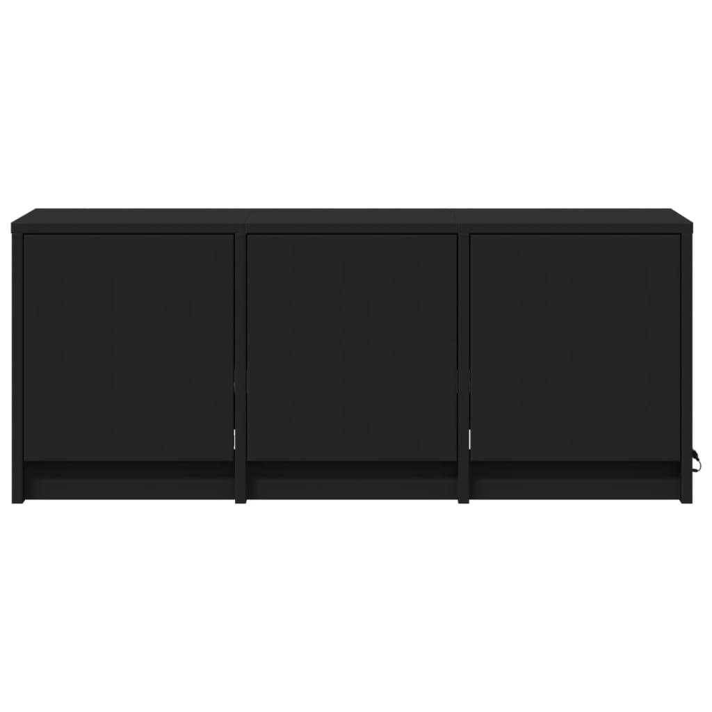 tv-bord med LED-lys 97x34x40 cm konstrueret træ sort