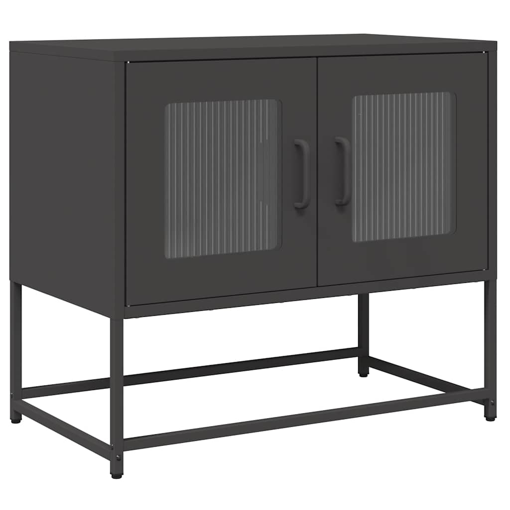 tv-bord 68x39x60,5 cm koldvalset stål sort