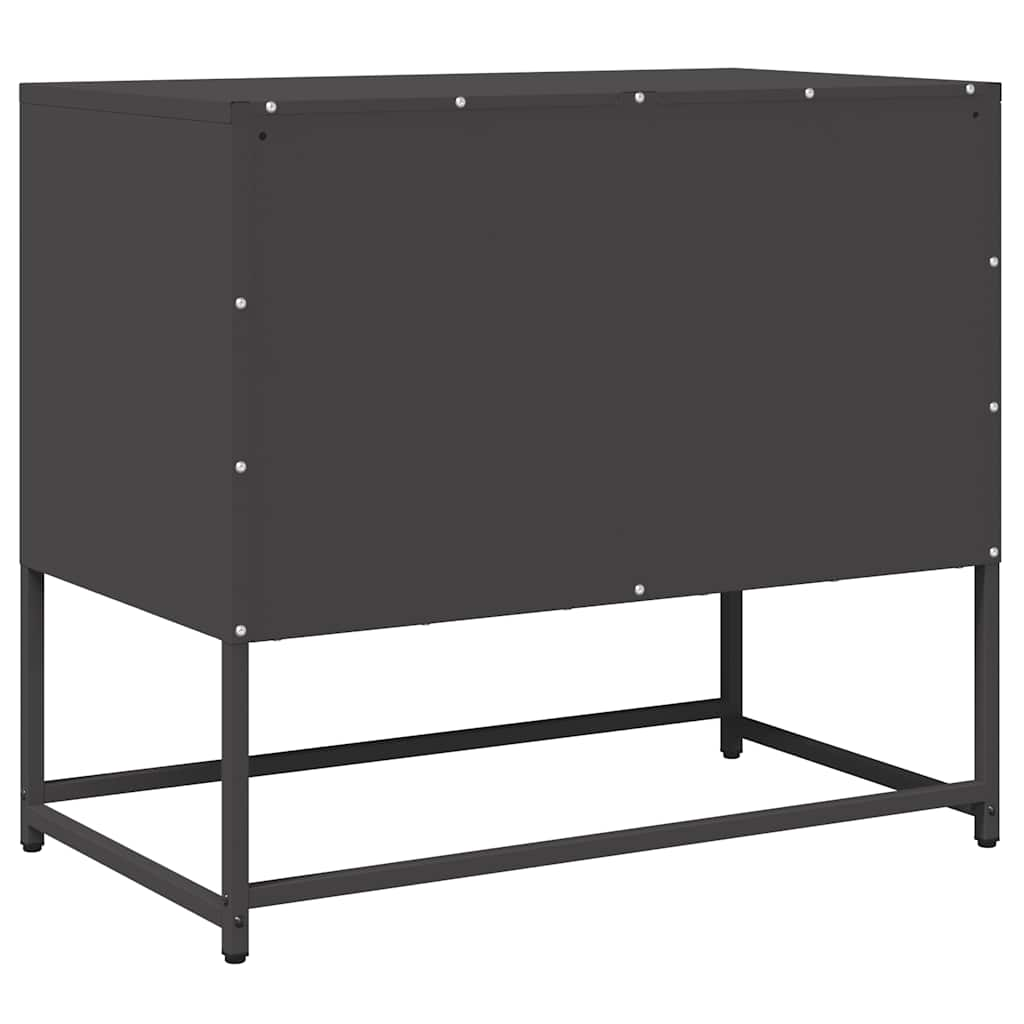 tv-bord 68x39x60,5 cm koldvalset stål sort