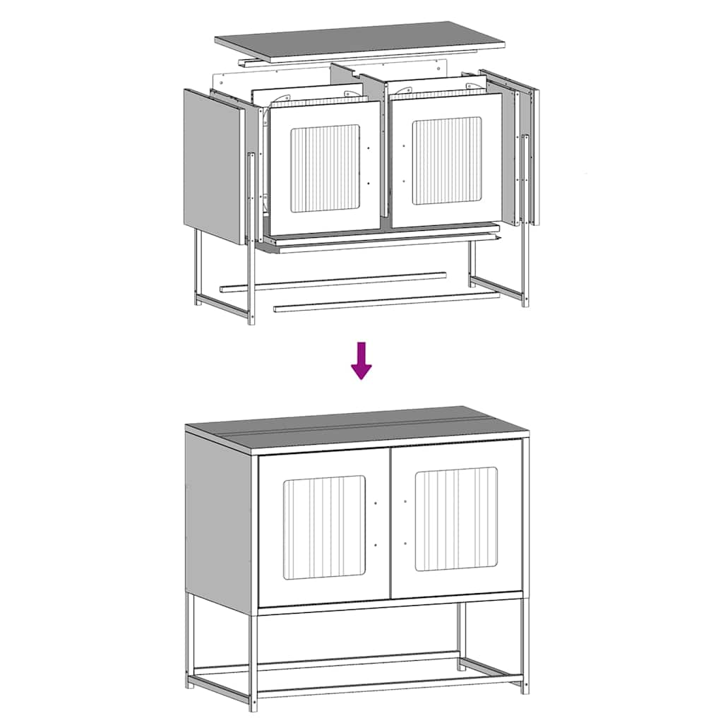 tv-bord 68x39x60,5 cm koldvalset stål sort