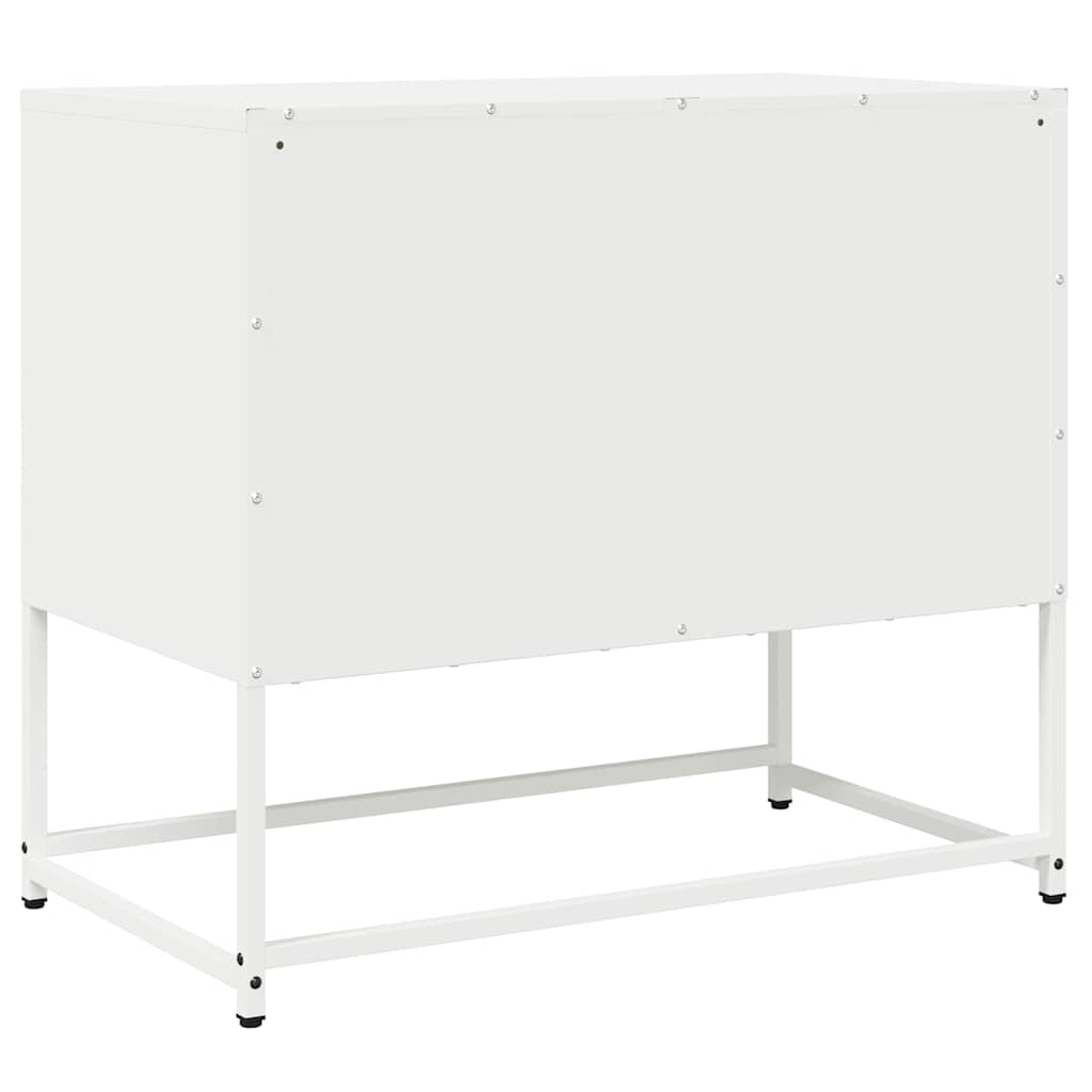 tv-bord 68x39x60,5 cm koldvalset stål hvid