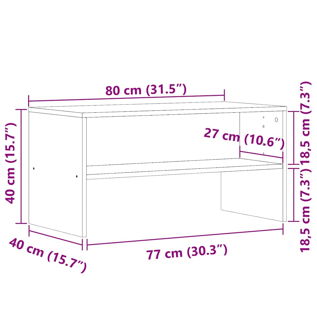 tv-bord 80x40x40 cm konstrueret træ antikt træ