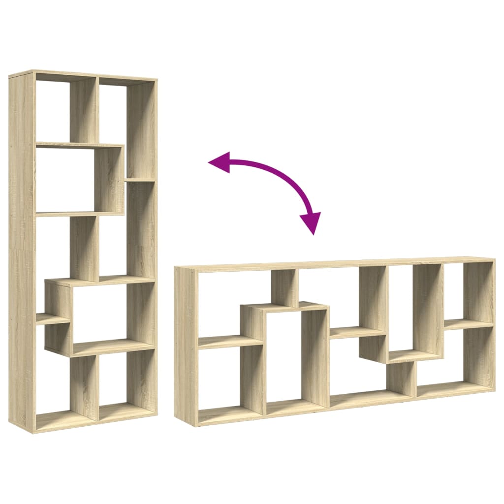 bogreol/rumdeler 67x25x161,5 cm konstrueret træ sonoma-eg