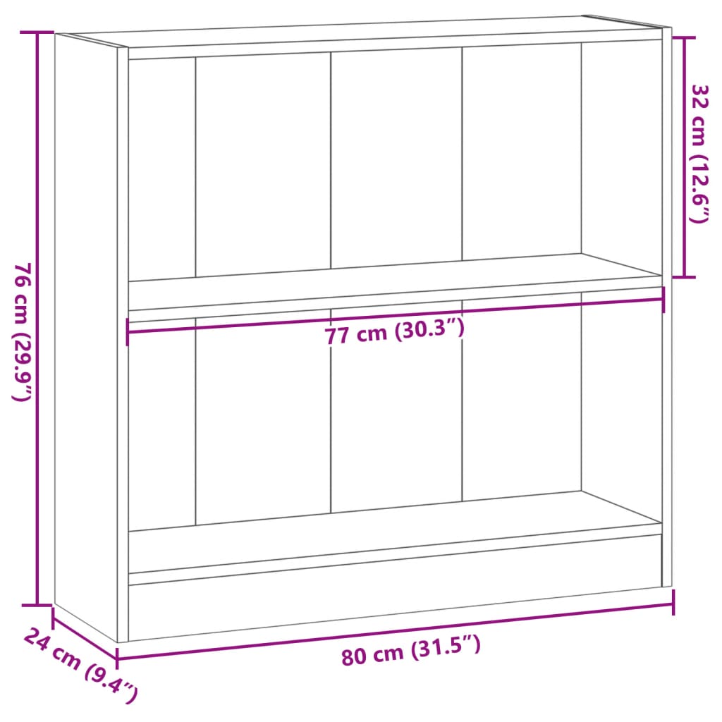 bogreol 80x24x76 cm konstrueret træ antikt træ