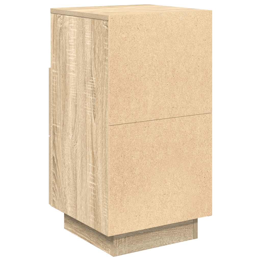 sengebord med 2 skuffer 36x36x68 cm sonoma-eg