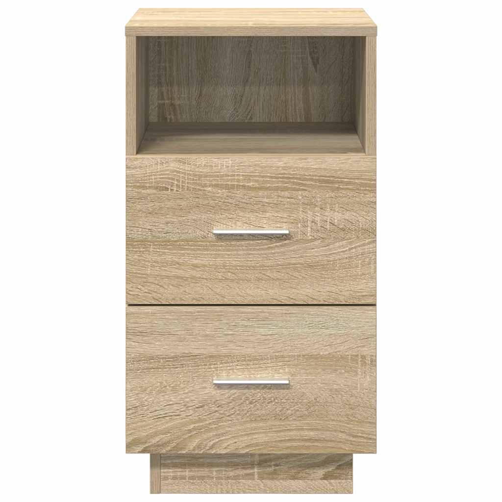 sengeborde 2 stk. med 2 skuffer 36x36x68 cm sonoma-eg