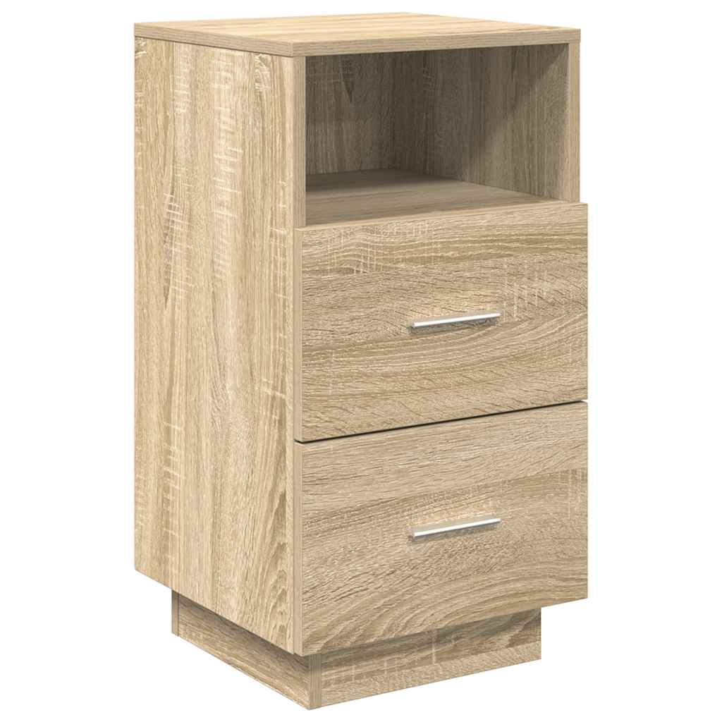 sengeborde 2 stk. med 2 skuffer 36x36x68 cm sonoma-eg