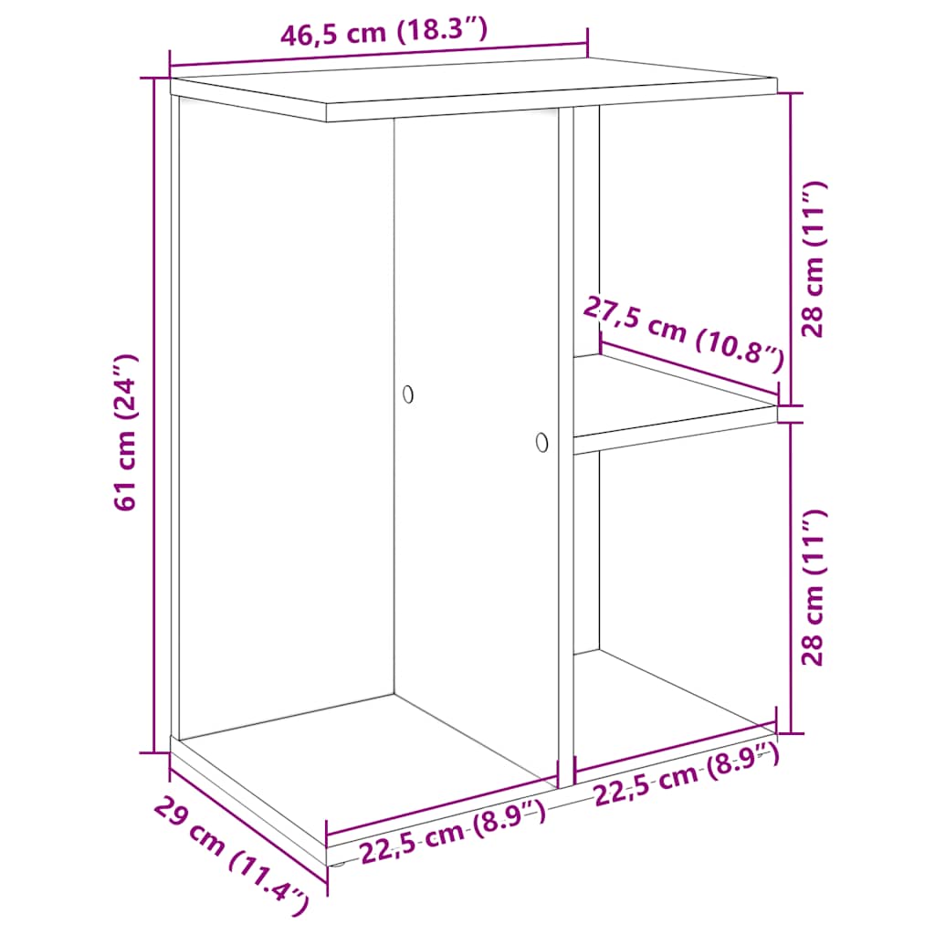 sengeborde 2 stk. 46,5x29x61 cm konstrueret træ hvid