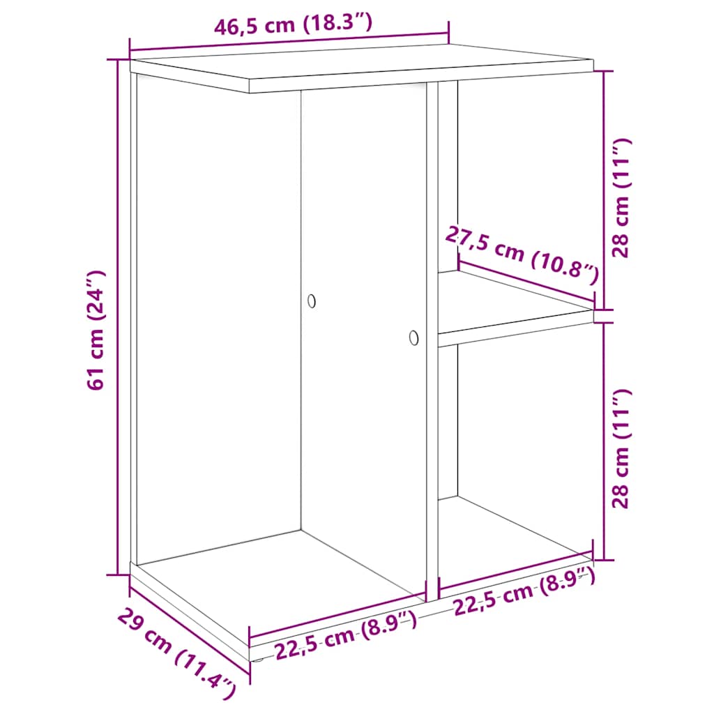 sengeborde 2 stk. 46,5x29x61 cm konstrueret træ antikt træ