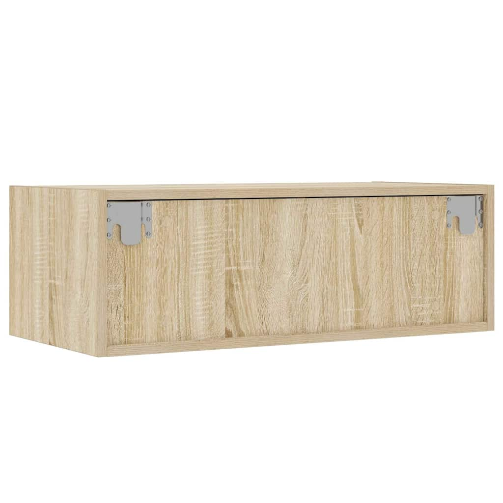 tv-bord med LED-lys 75x35,5x25 cm sonoma-eg