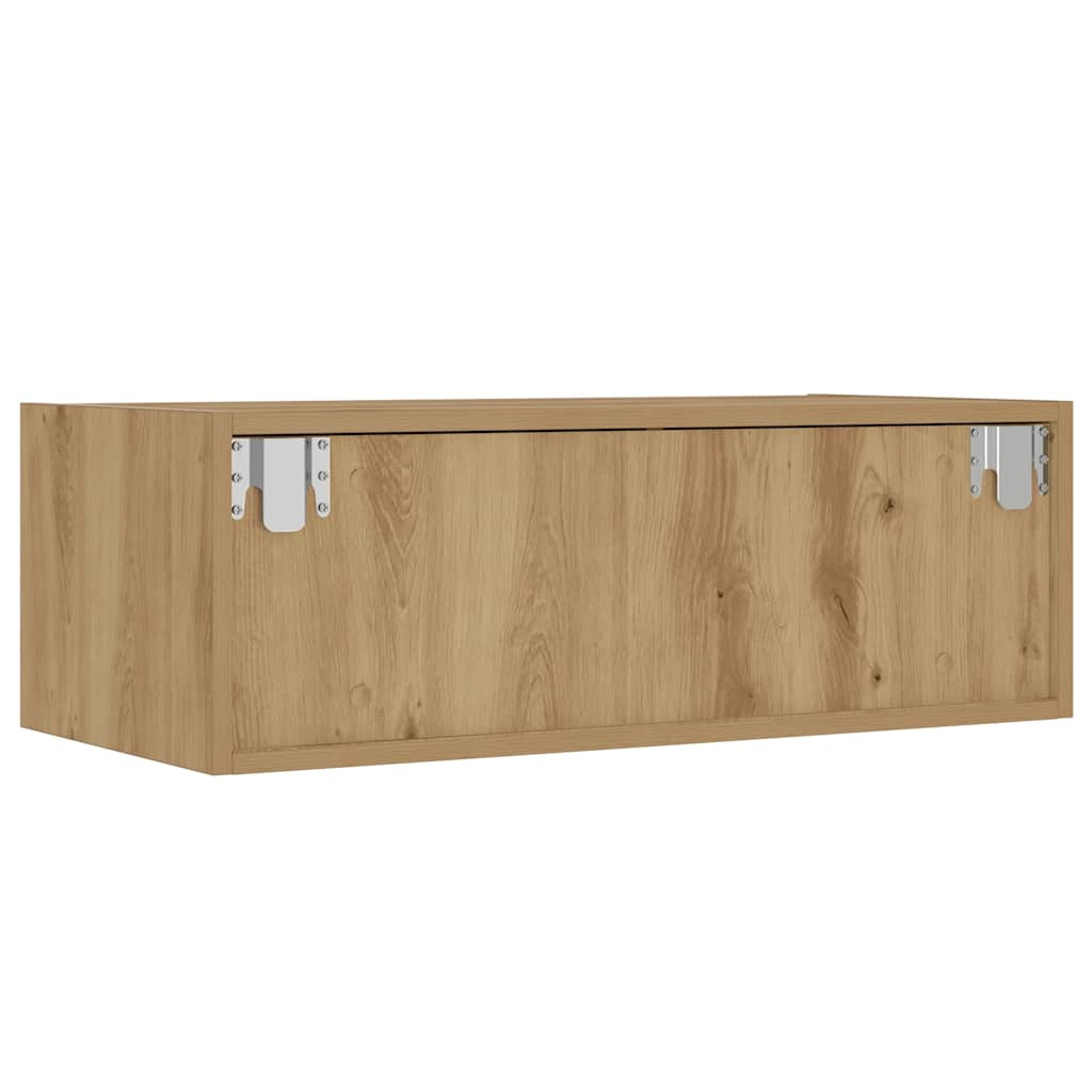 tv-bord med LED-lys 75x35,5x25 cm kunsteg