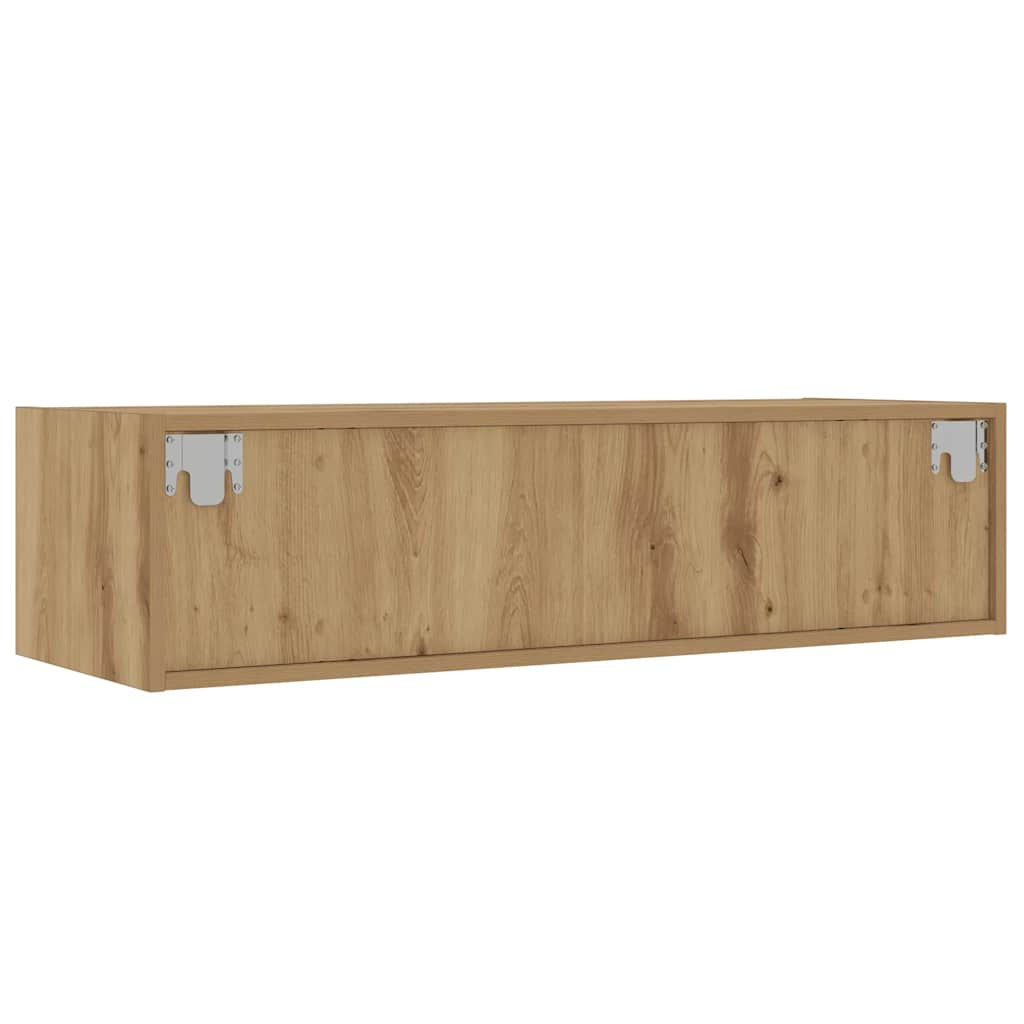 tv-bord med LED-lys 100X35,5x25 cm kunsteg