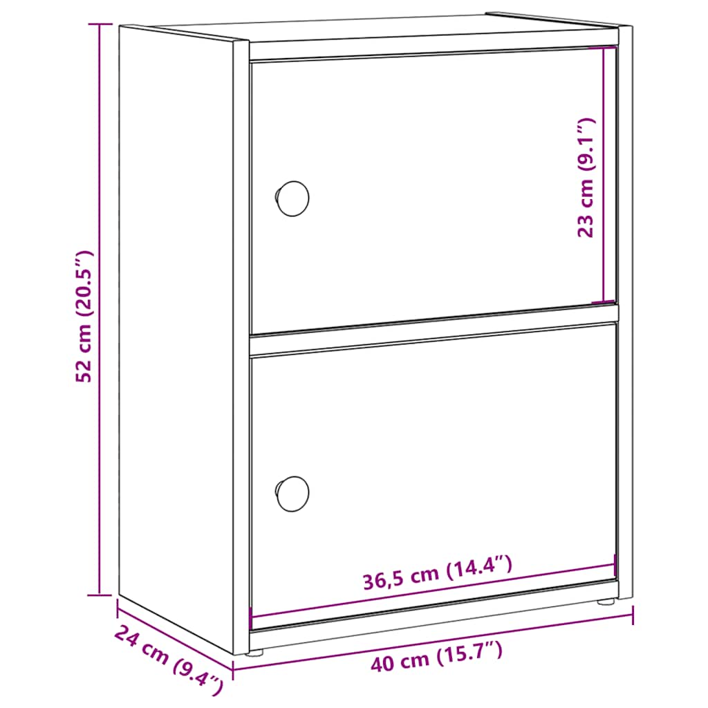 bogreol 40x24x52 cm konstrueret træ hvid