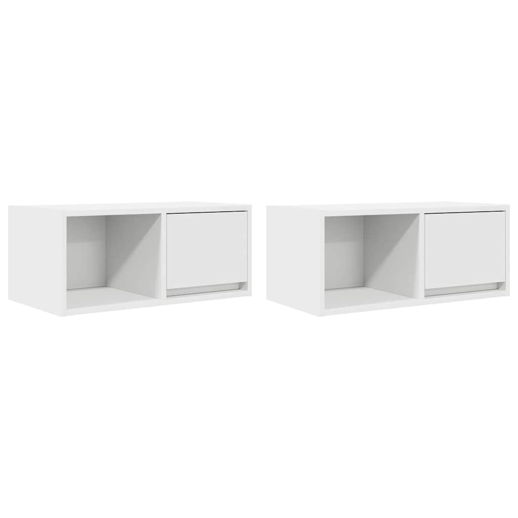 tv-borde 2 stk. 60x31x25,5 cm konstrueret træ hvid