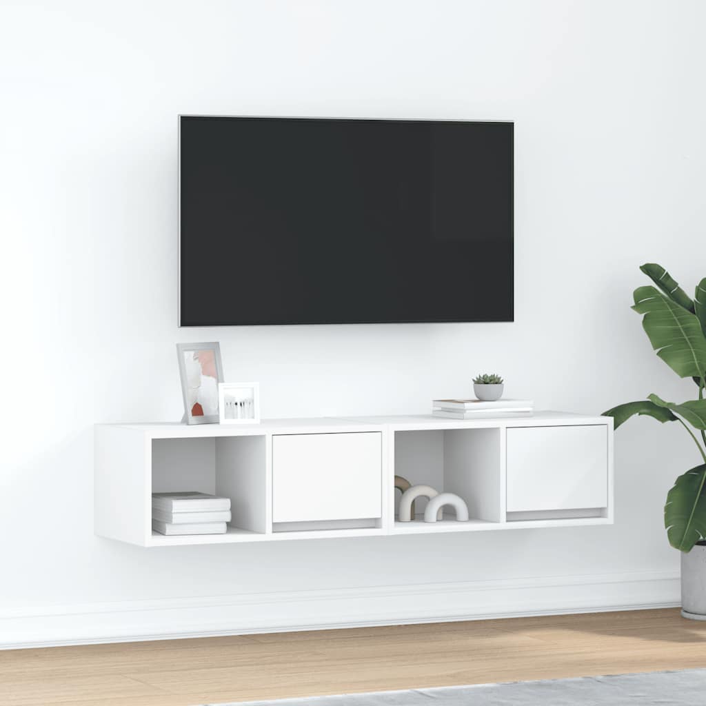 tv-borde 2 stk. 60x31x25,5 cm konstrueret træ hvid