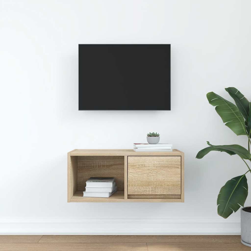 tv-bord 60x31x25,5 cm konstrueret træ sonoma-eg