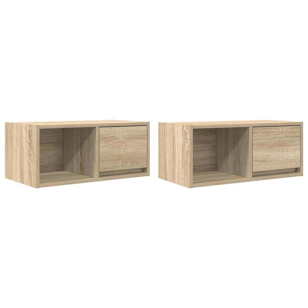 tv-borde 2 stk. 60x31x25,5 cm konstrueret træ sonoma-eg