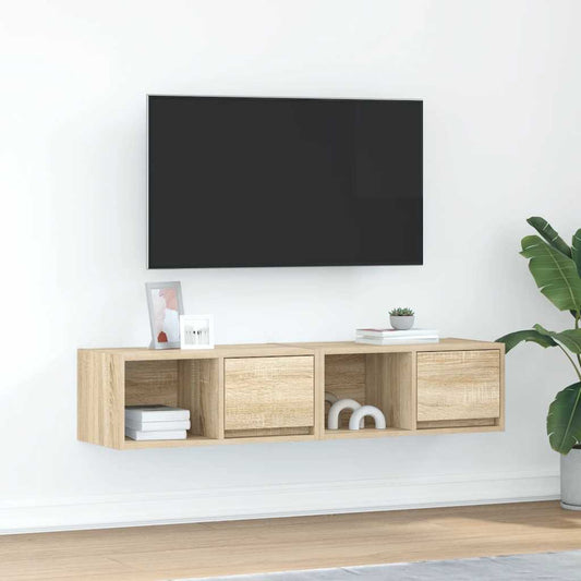 tv-borde 2 stk. 60x31x25,5 cm konstrueret træ sonoma-eg