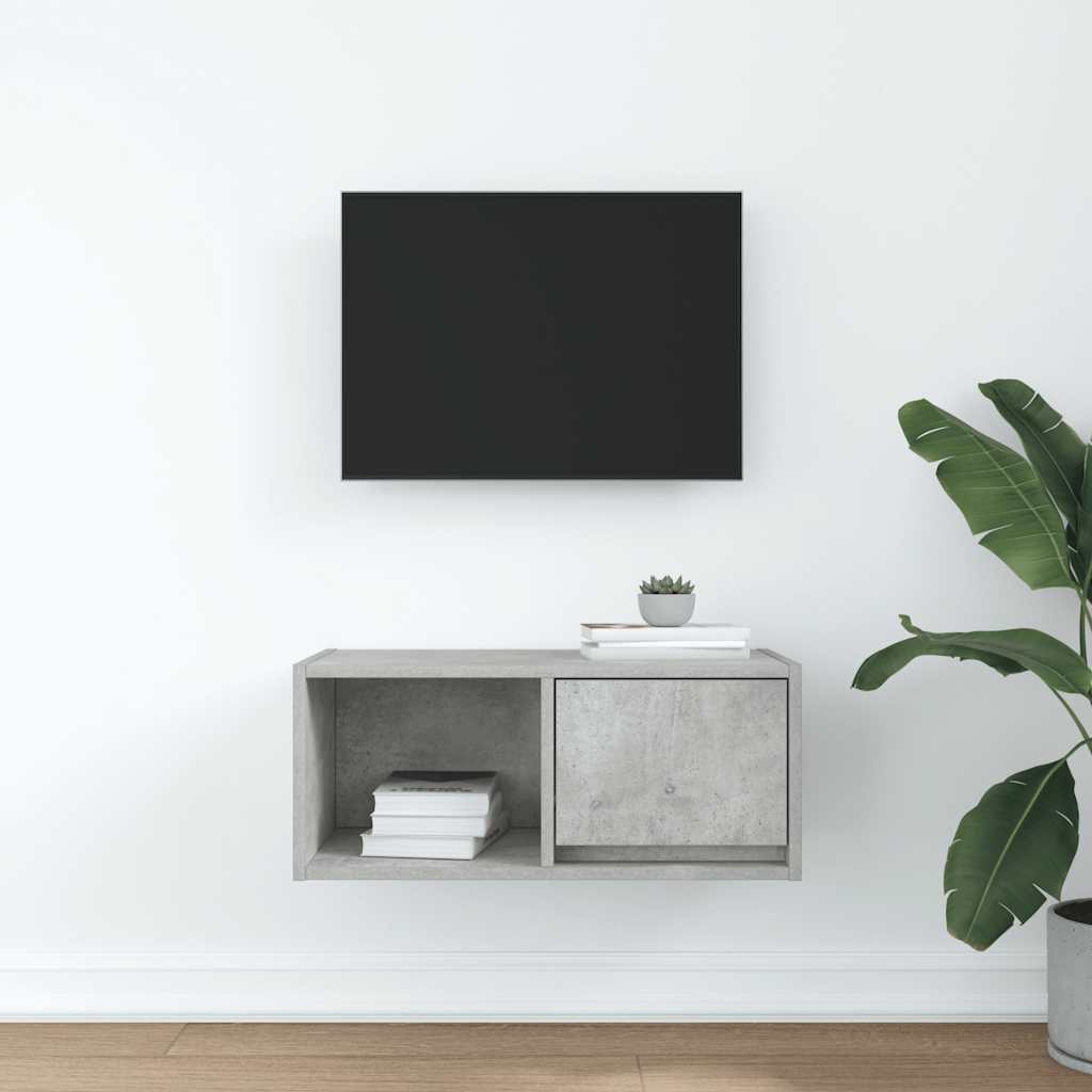 tv-bord 60x31x25,5 cm konstrueret træ betongrå