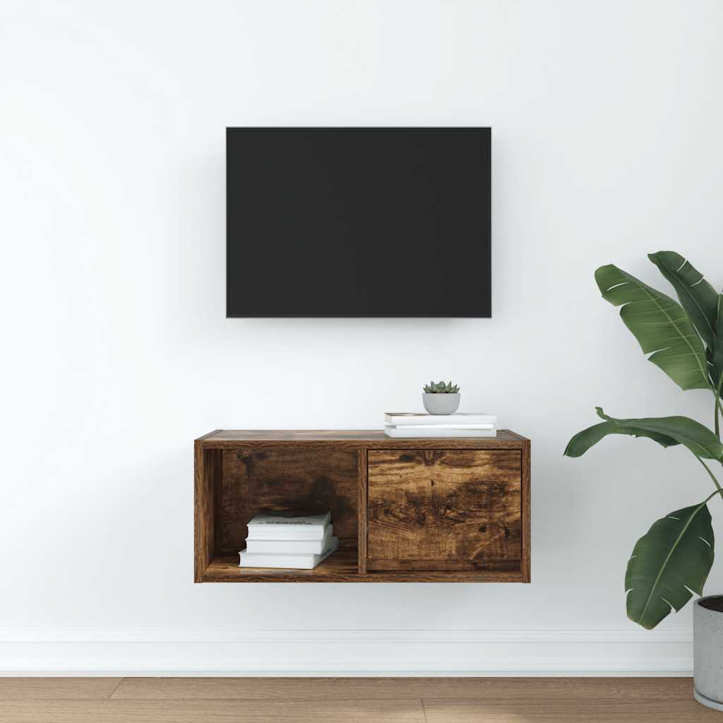 tv-bord 60x31x25,5 cm konstrueret træ røget egetræsfarve