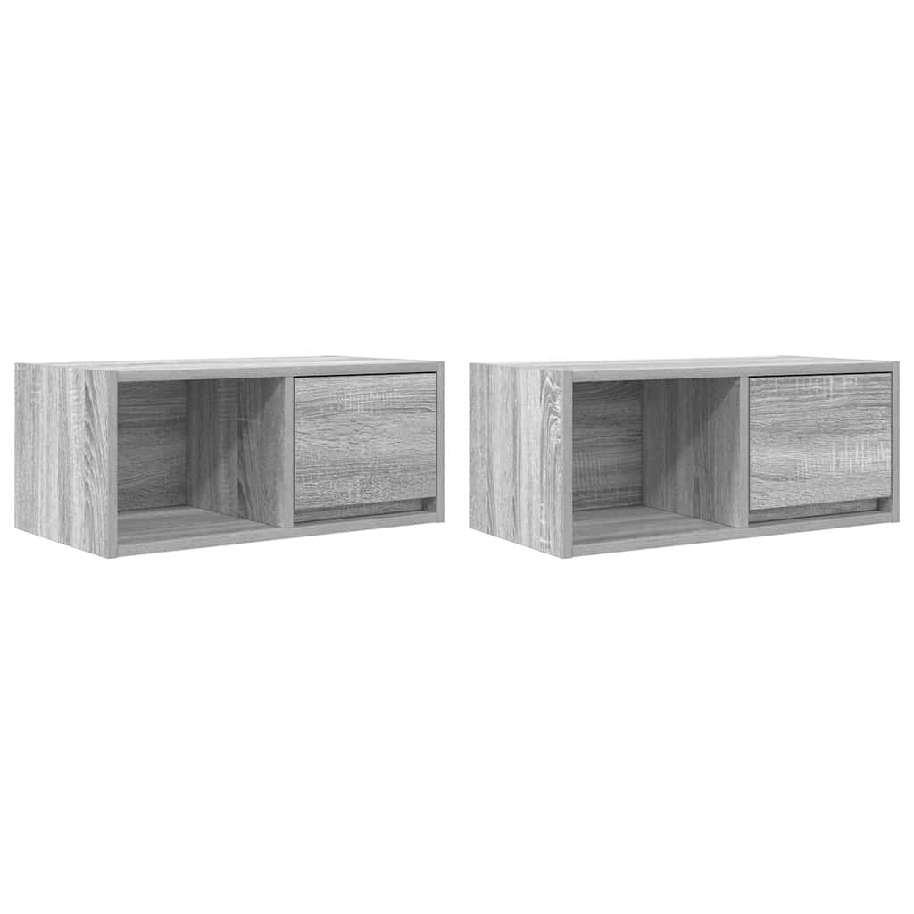 tv-borde 2 stk. 60x31x25,5 cm konstrueret træ grå sonoma-eg