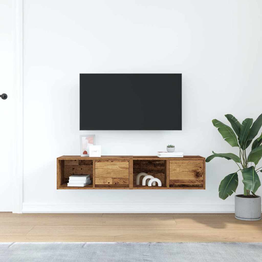 tv-borde 2 stk. 60x31x25,5 cm konstrueret træ gammelt trælook