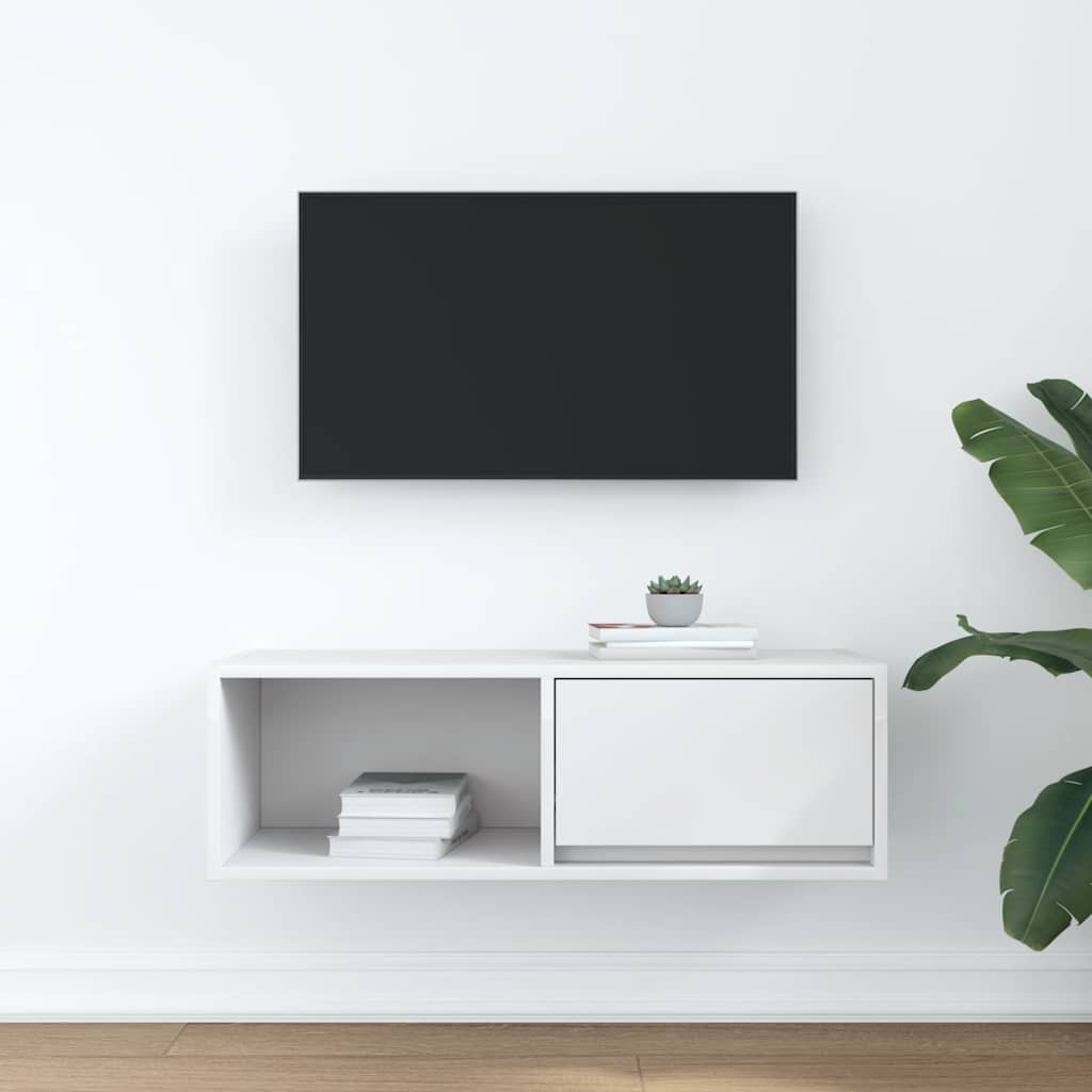 tv-bord 80x31x25,5 cm konstrueret træ hvid