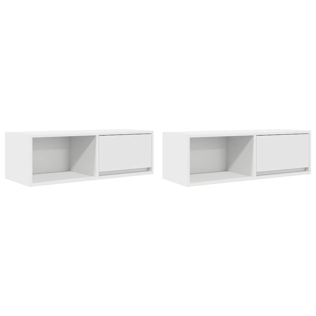 tv-borde 2 stk. 80x31x25,5 cm konstrueret træ hvid