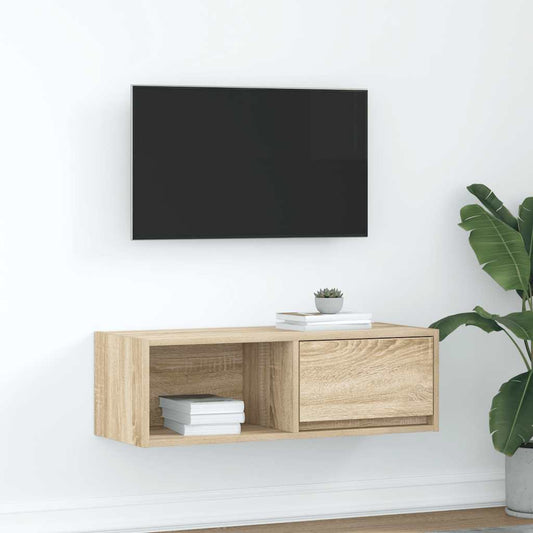 tv-bord 80x31x25,5 cm konstrueret træ sonoma-eg