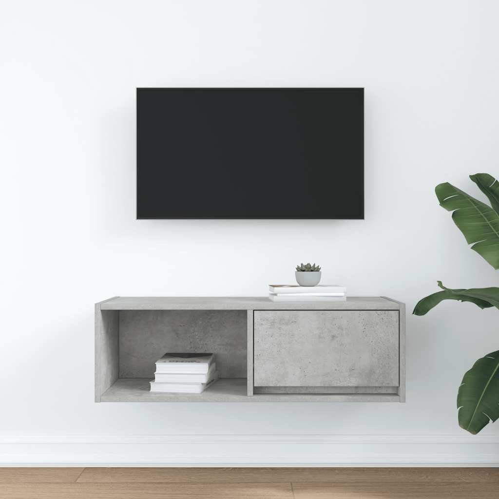 tv-bord 80x31x25,5 cm konstrueret træ betongrå