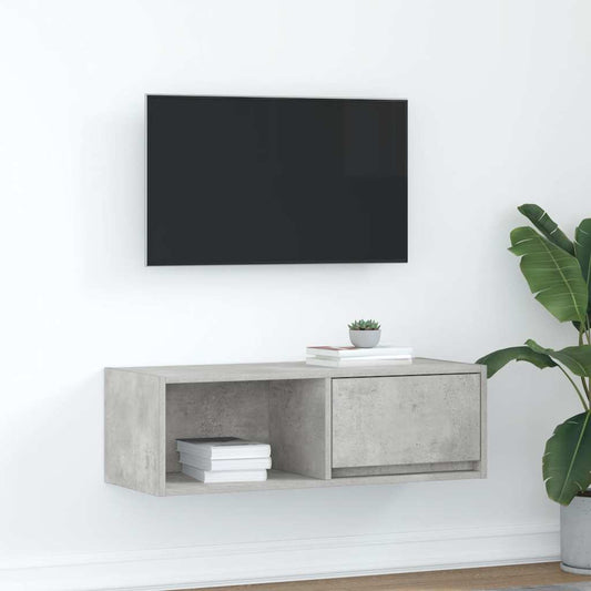 tv-bord 80x31x25,5 cm konstrueret træ betongrå