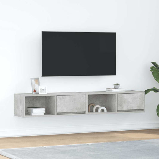 tv-borde 2 stk. 80x31x25,5 cm konstrueret træ betongrå