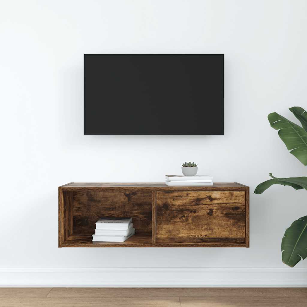 tv-bord 80x31x25,5 cm konstrueret træ røget egetræsfarve