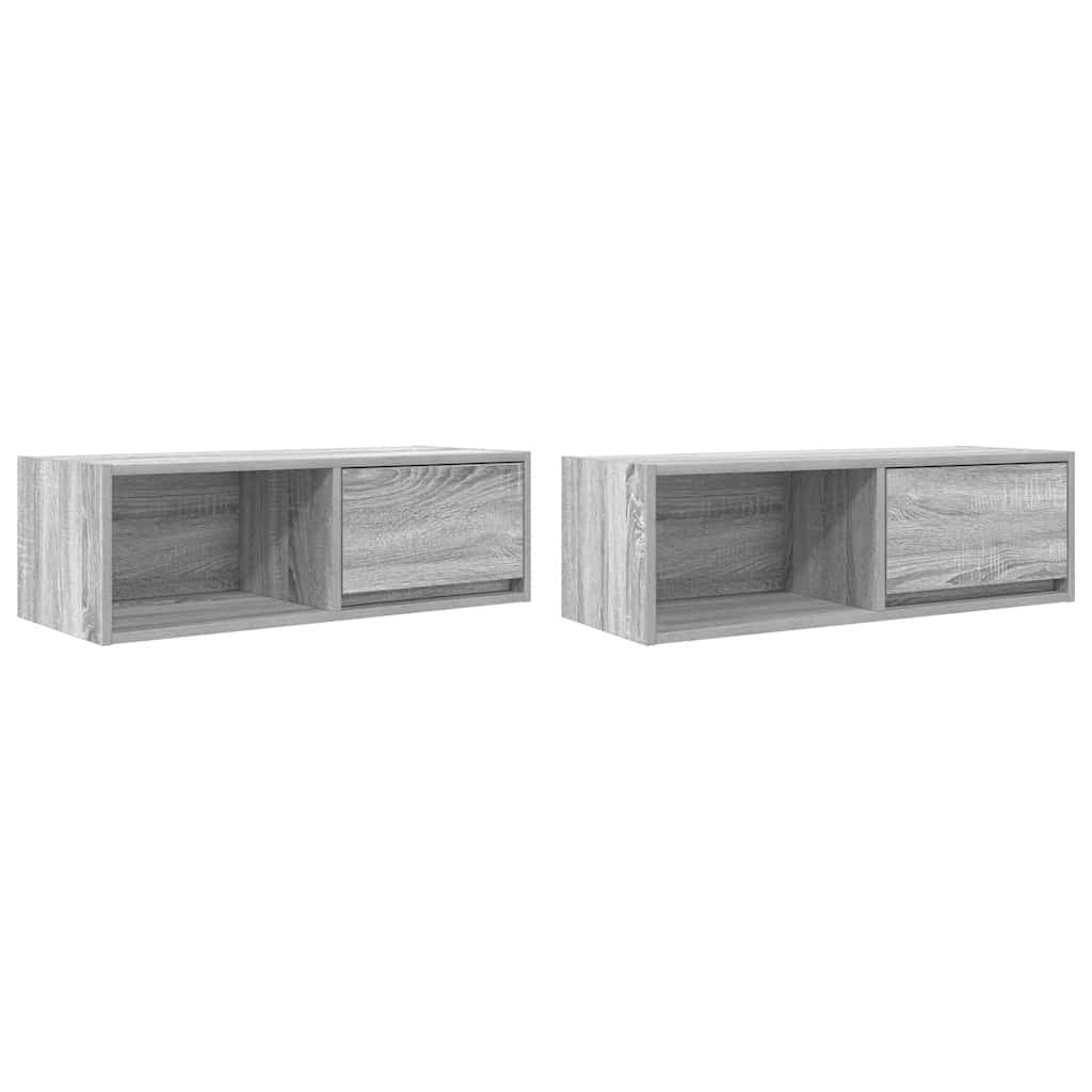 tv-borde 2 stk. 80x31x25,5 cm konstrueret træ grå sonoma-eg