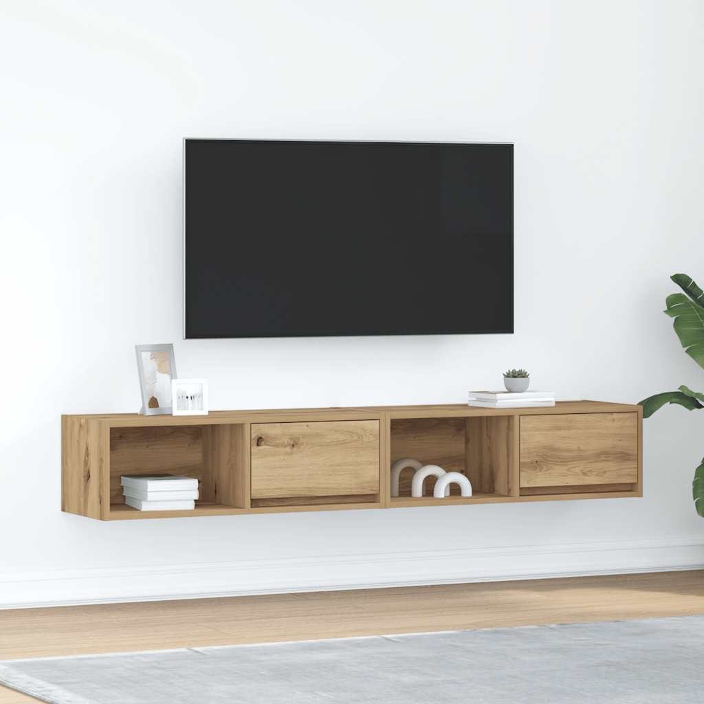 tv-borde 2 stk. 80x31x25,5 cm konstrueret træ kunsteg