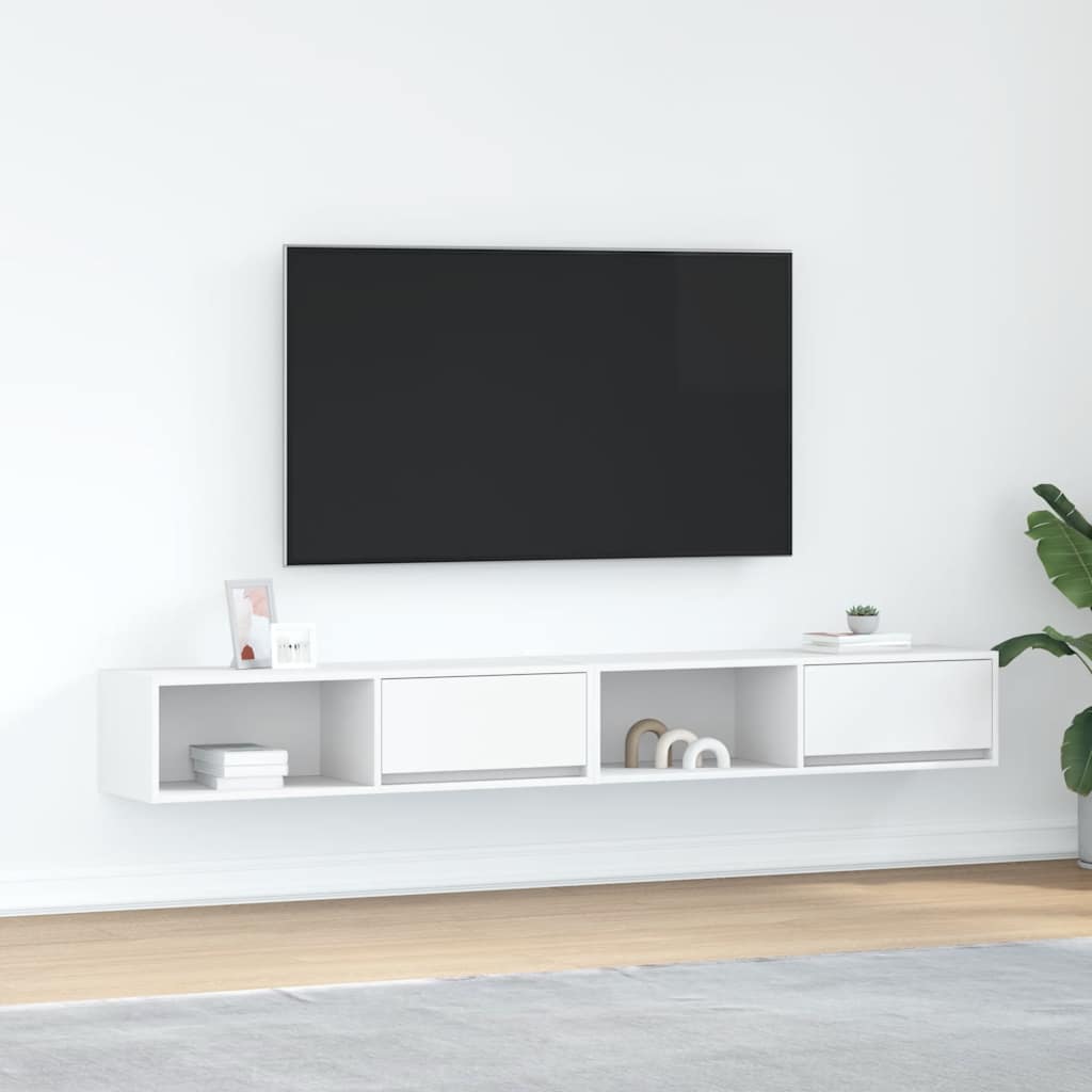 tv-borde 2 stk. 100x31x25,5 cm konstrueret træ hvid