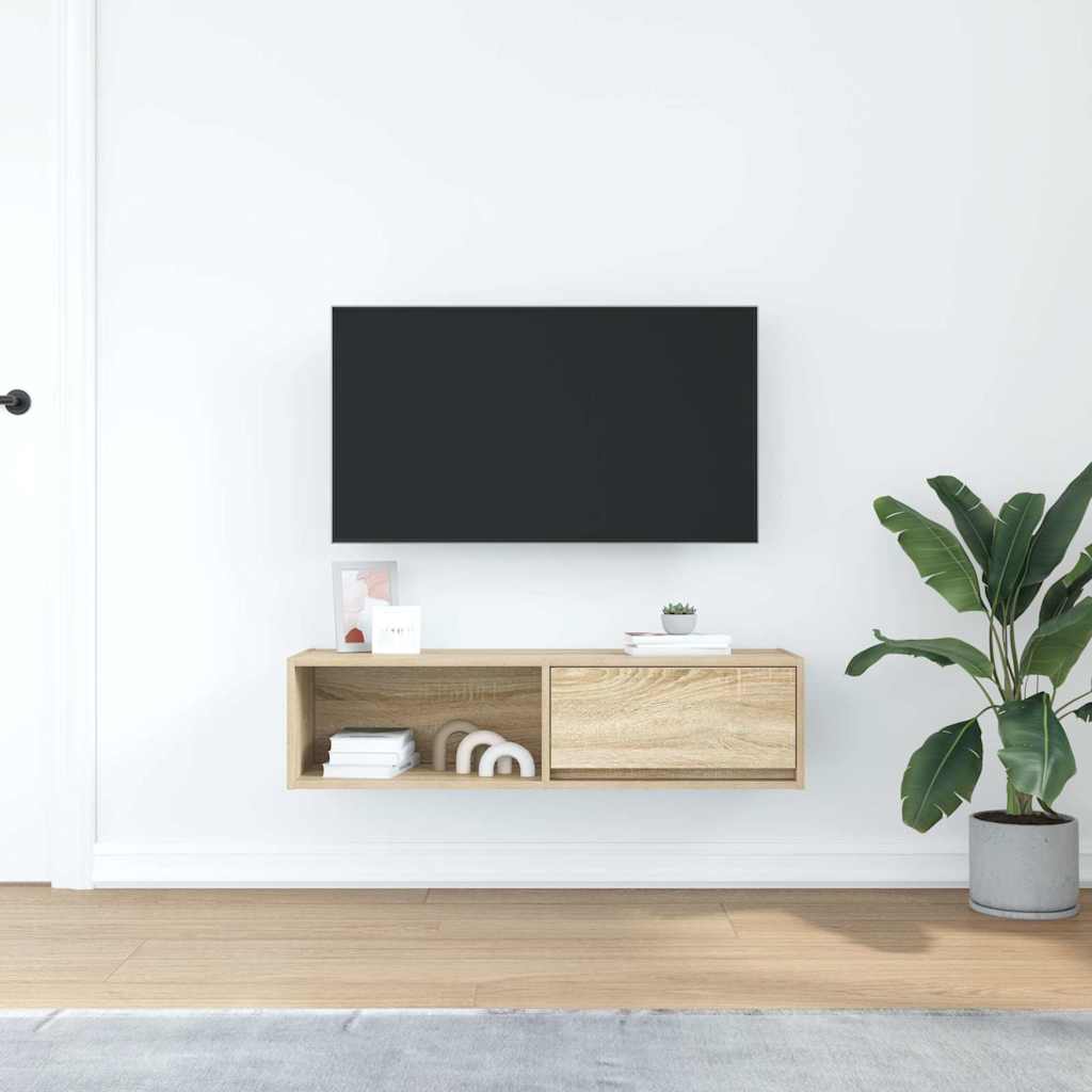 tv-bord 100x31x25,5 cm konstrueret træ sonoma-eg