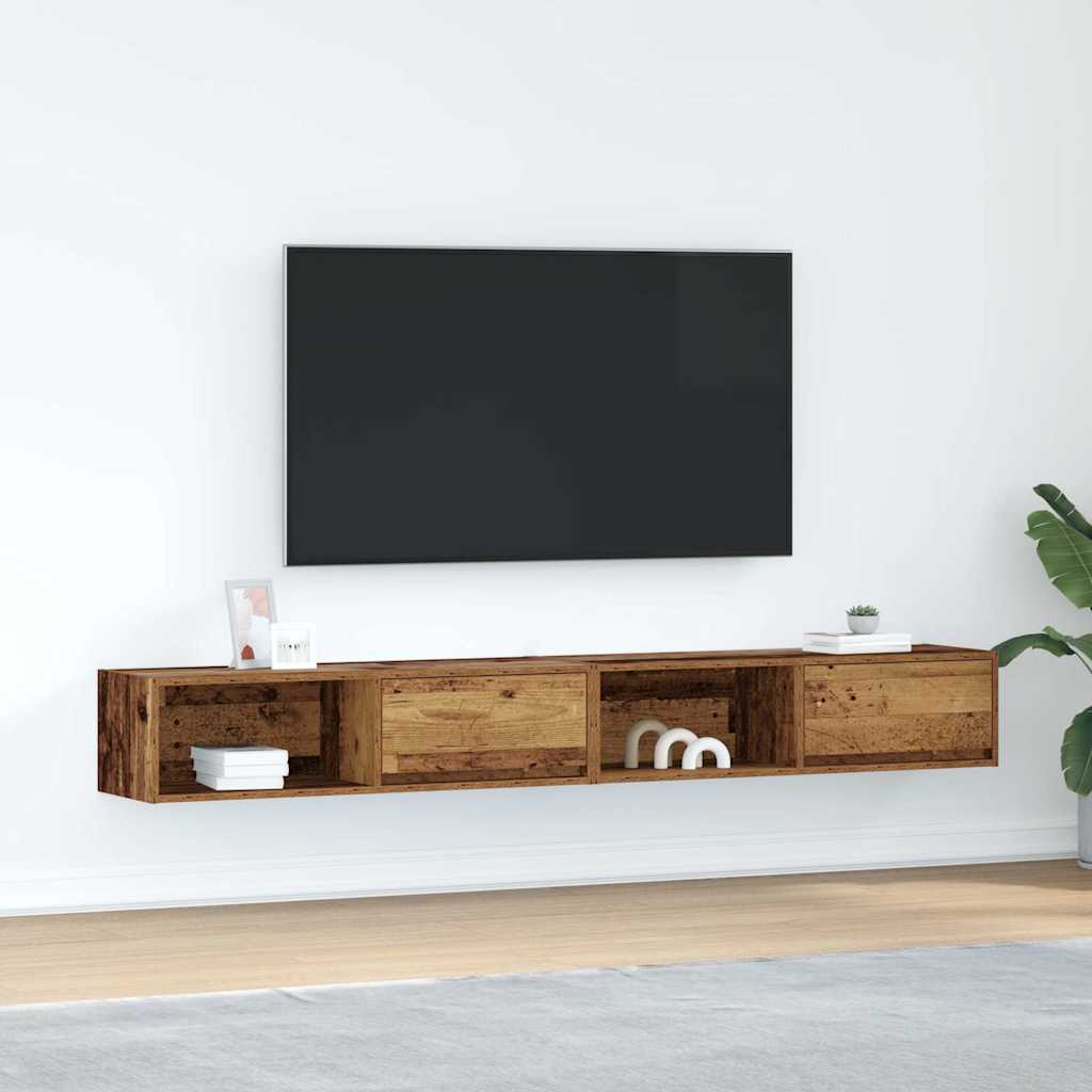 tv-borde 2 stk. 100x31x25,5 cm konstrueret træ gammelt trælook