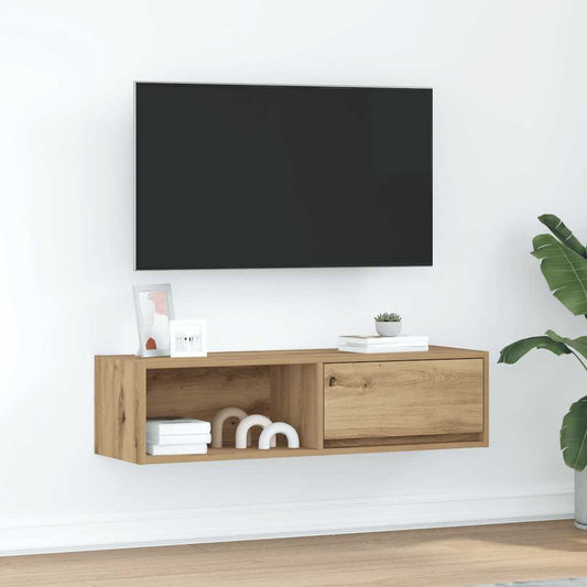 tv-bord 100x31x25,5 cm konstrueret træ kunsteg