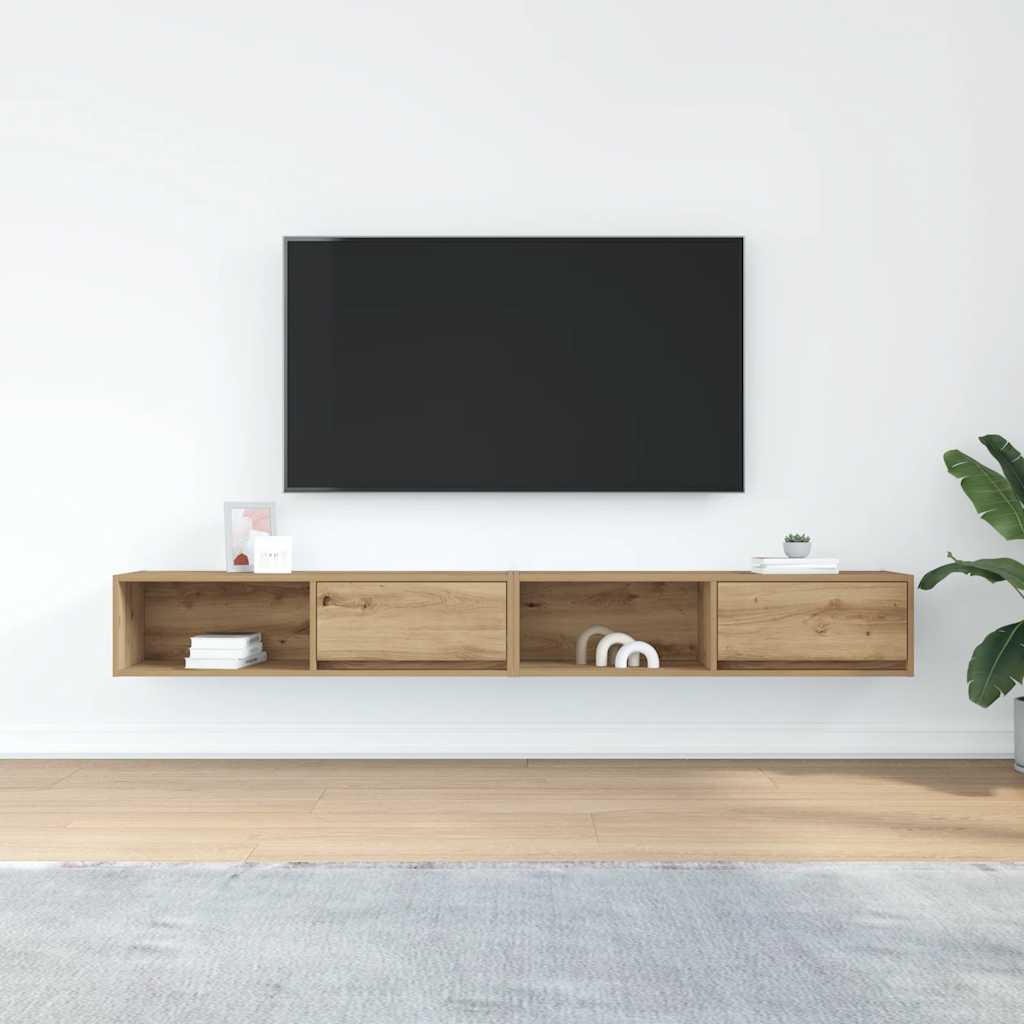 tv-borde 2 stk. 100x31x25,5 cm konstrueret træ kunsteg