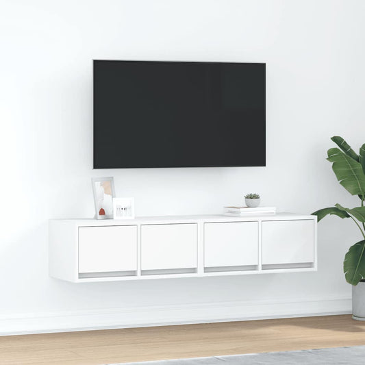 tv-borde 2 stk. 60x31x25,5 cm konstrueret træ hvid